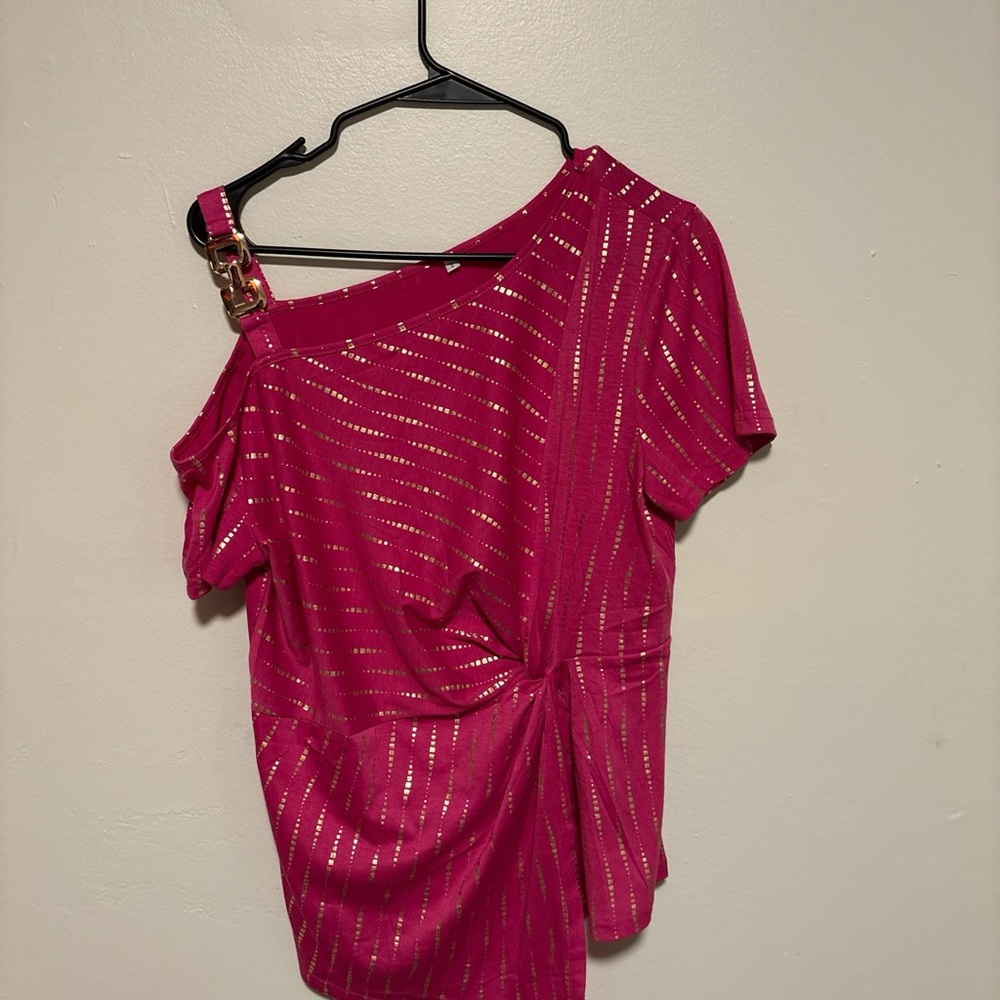 Elegant Pink and Gold Women's Blouse